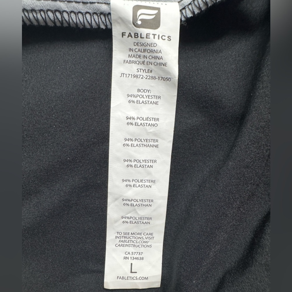 Fabletics Women’s Jiae Black & White Jacket Stretchy Full Zip Hooded Size Large - Picture 5 of 6